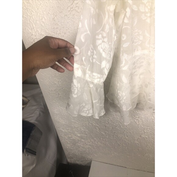 Notations Women's XL BOHO Fairy Cottagecore Open White Floral Lace Cardigan - Picture 4 of 9